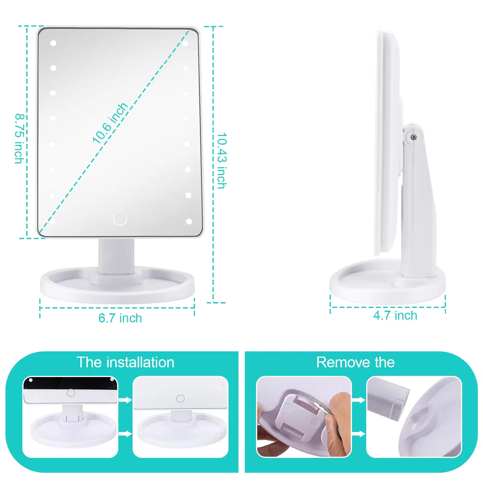 Touch Screen Lighted Makeup Mirror 5