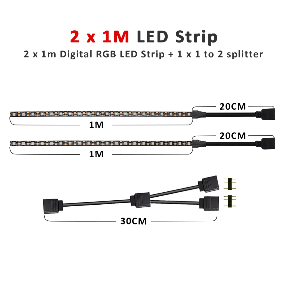 ตัวเลือกสินค้า แถบไฟ LED ARGB ปรับสีได้ ตกแต่ง PC