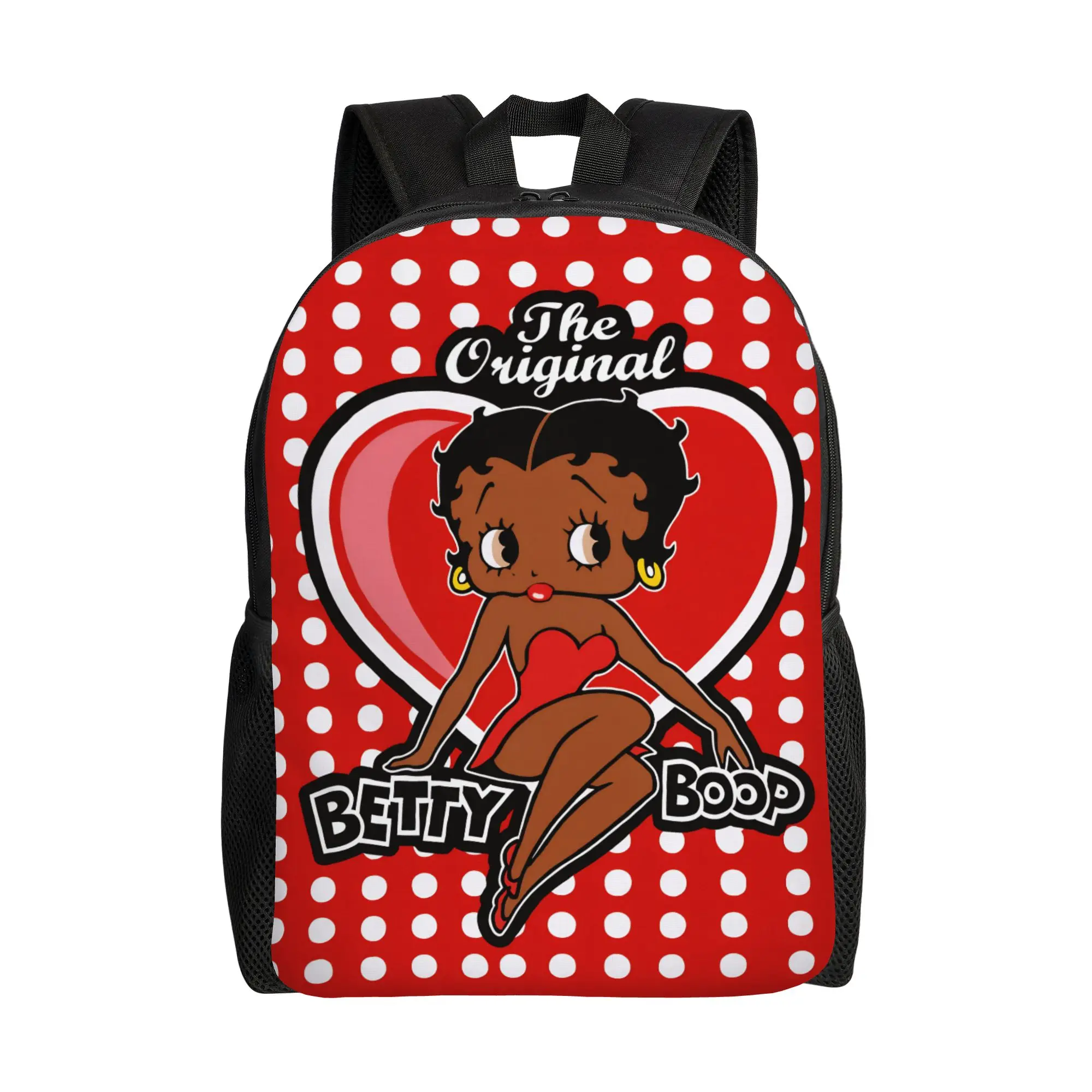 Black B-Betty Boops Backpack for Men Women Teenage High School Business Daypack Laptop Canvas Bags Gift 1