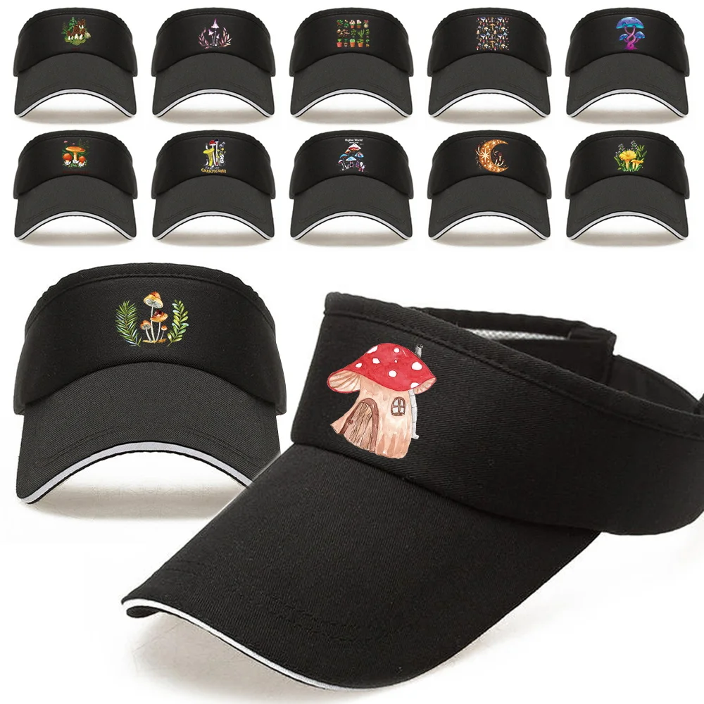 

Women's Summer Breathable Sunscreen Hats UV-proof Beach Visors Hat Men Outdoor Sports Baseball Caps Unisex Cap Mushroom Pattern