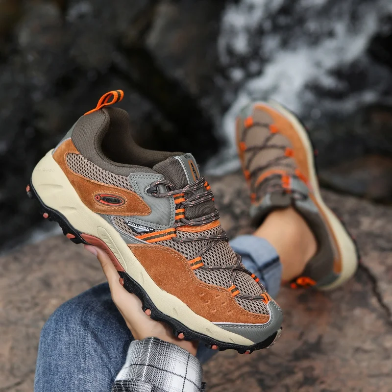 High-quality Genuine Leather Outdoor Sneakers Men Breathable Professional Hiking Shoes Men Travel Shoes Zapatos De Senderismo