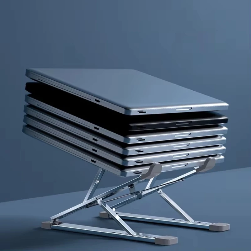 Adjustable Portable Aluminum Laptop Stand - Enhanced Stability and Cooling, Foldable Notebook Holder