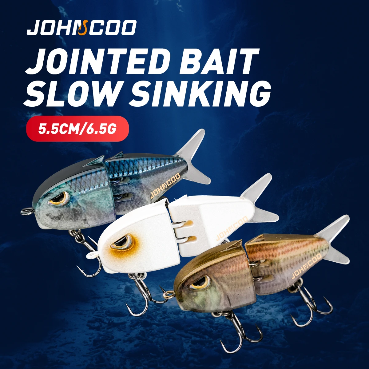 Gelenk-Angelköder Johncoo 5,5 cm 6,5 g sinkender Angelköder 2 Abschnitte Köder Angelköder Schwimmköder Kleiner Köder