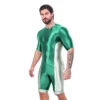 AMORESY Gladius Series Front Zipper Short-sleeved Spandex Sports Knee Length Romper Unitard Jumpsuit Fitness Swimwear Swimsuit 6