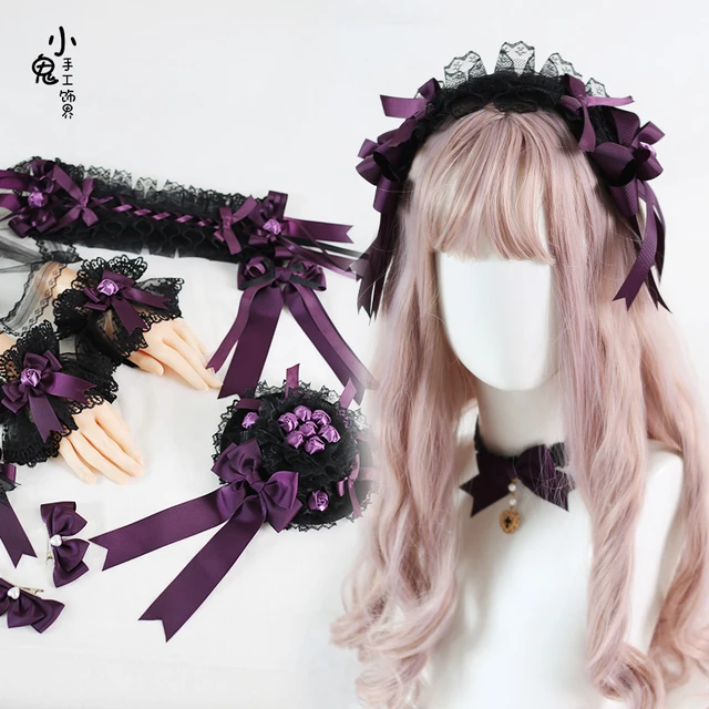 Headdresses Hair Lolita | Lolita Accessories Purple | Kawaii Lolita Black Aliexpress