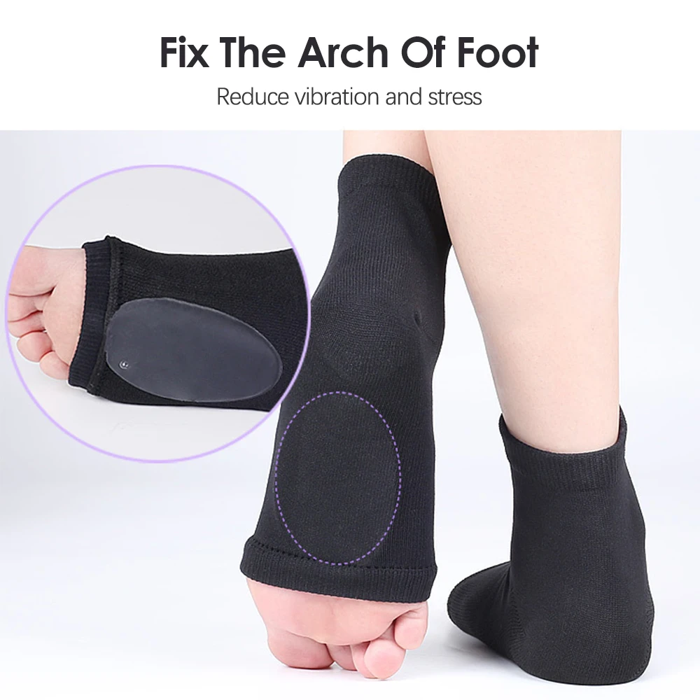 Two-in-one Arch Gel Socks Cotton Sweat-absorbent Correction Anti-cracking Moisturizing Reduce Vibration for Men Women Foot Care