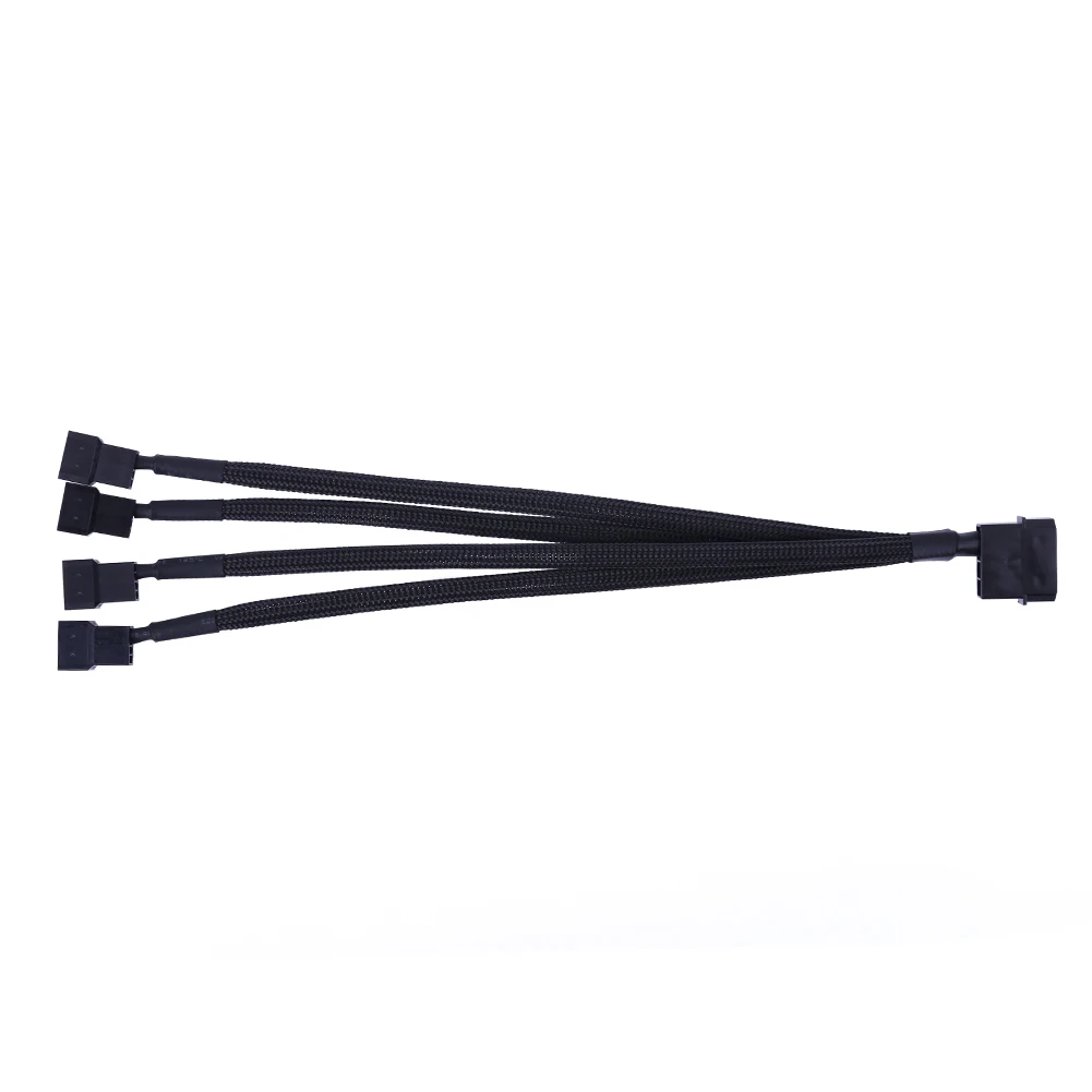 27cm 4pin IDE Molex to 4-Port 3Pin/4Pin Power Supply Plug Cooler Cooling Fan Adapter Power Cable Splitter for PC Computer Case