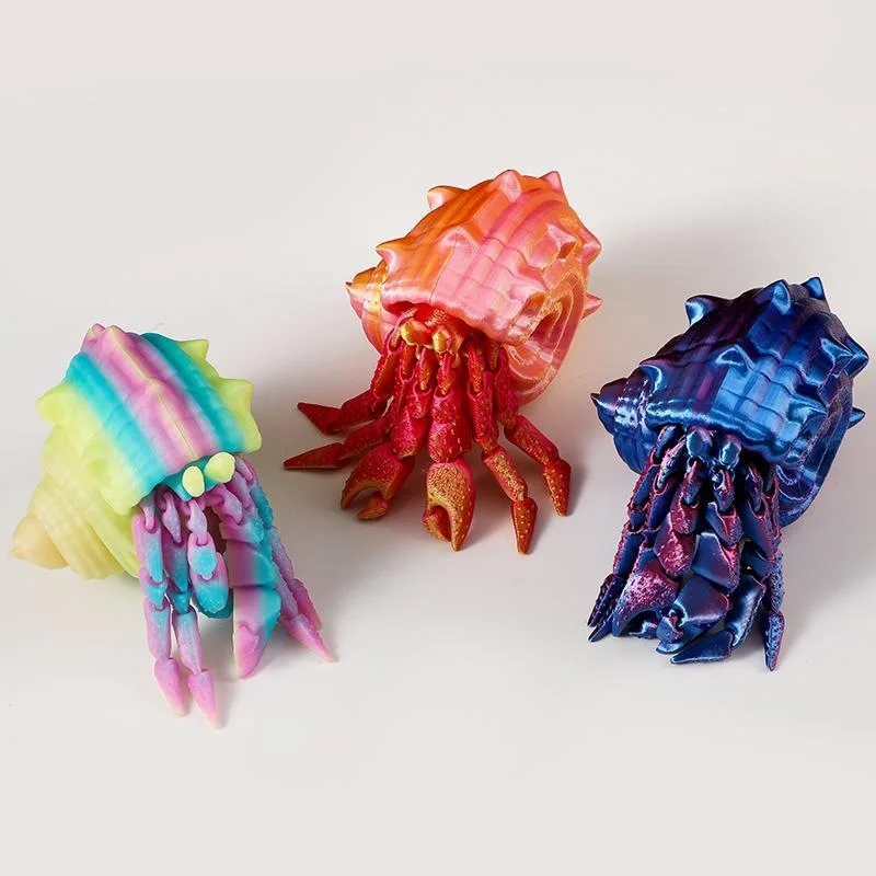Articulated Hermit Crab Ocean-Themed Desk Ornament - Unique Marine Life Decor Gift