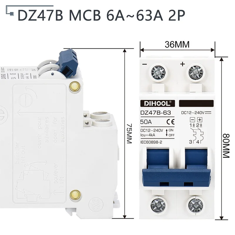 Disjoncteur solaire Dc 100a  Dc 48v Disjoncteur de batterie de voiture-Dc  12v 24v 48v 72v 240v - Aliexpress