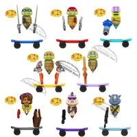 KF6196 KF6125 TMNT Anime Bricks Mini Action Toy Figures Ninja Turtle Bricks Leo Raph Don Doll Assemble Building Blocks Kids Toys 1