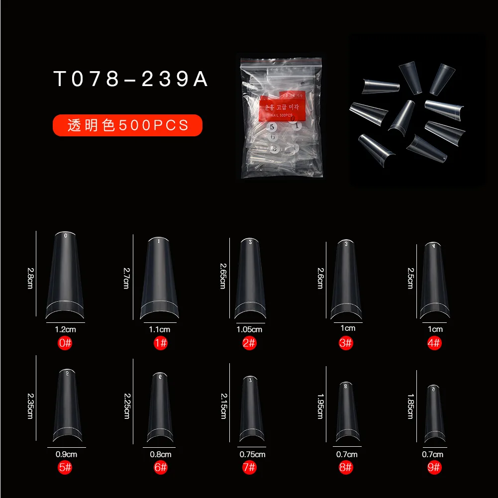 

500 шт./набор, накладные ногти с наконечниками, 2022 гроба