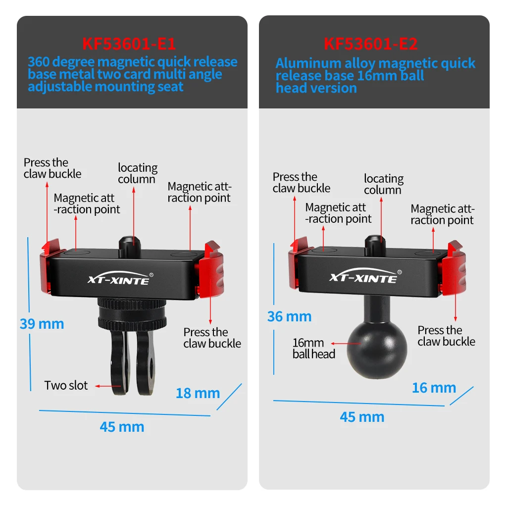 Action-Kamera, Magnetfuß, Saugnapfhalterung mit Magic Arm, Doppelkugelkopf für GoPro 13 – Detail 22