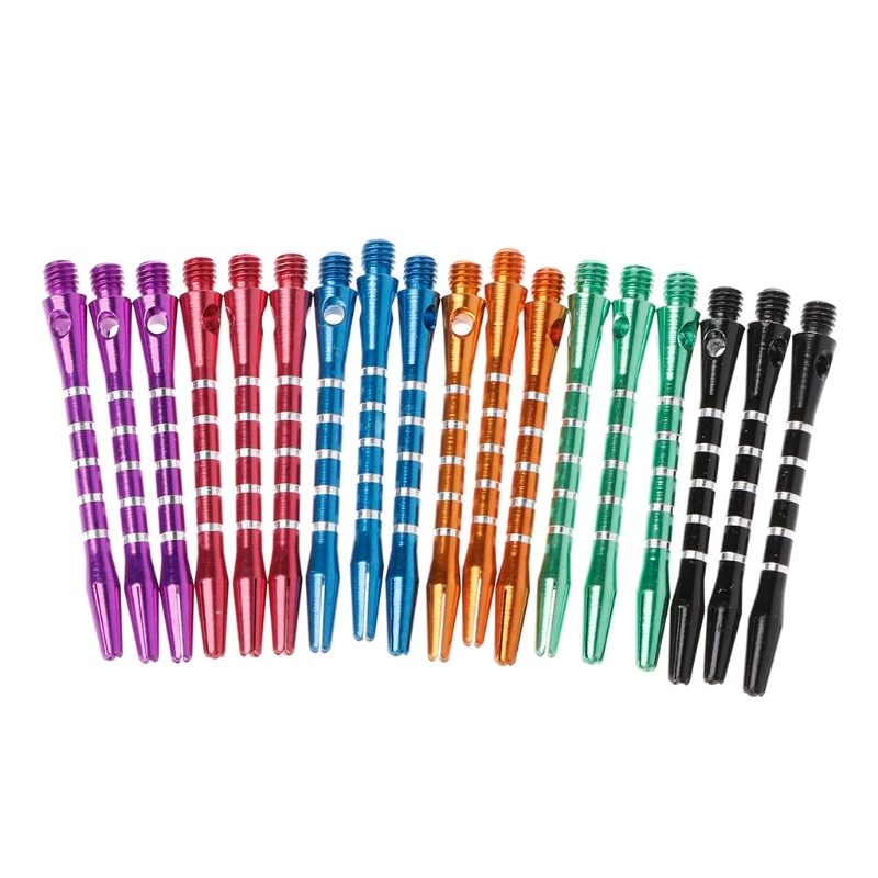 6 Sets/18 Pcs 53mm Aluminum Dart Shafts 6 Colors 2BA Thread Size Medium Length Professional Accessories