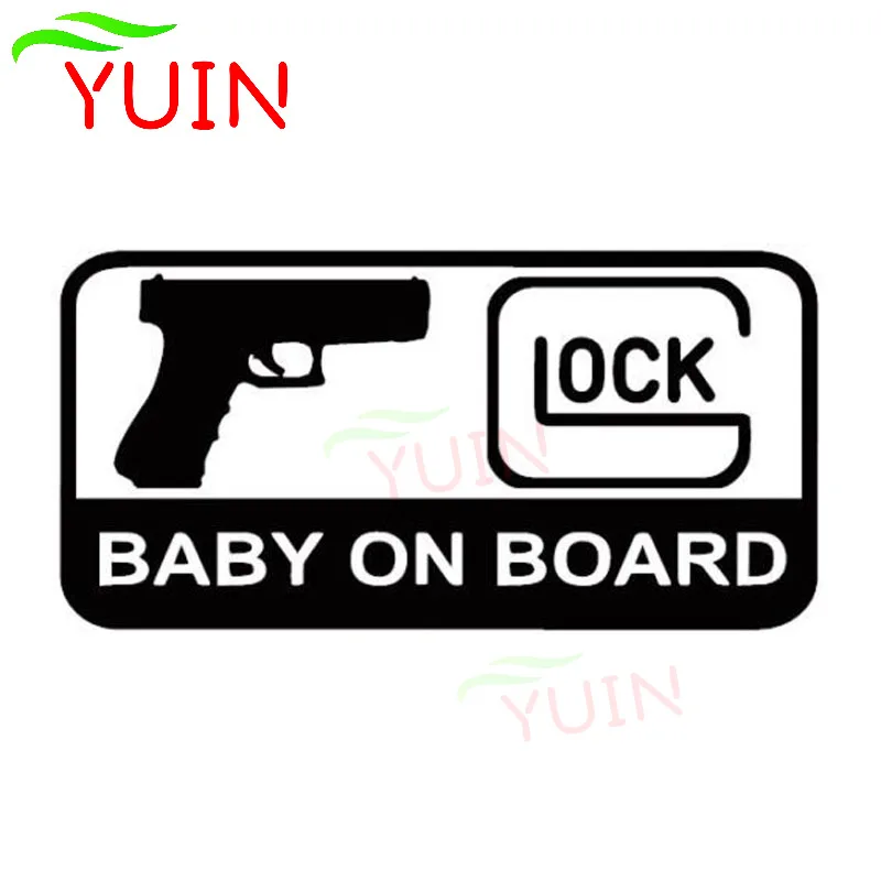 GLOCK BABY ON BOARD Car Sticker Fashion Character Decoration Decals Personalized PVC Cars Accessories Exquisite Waterproof Decal