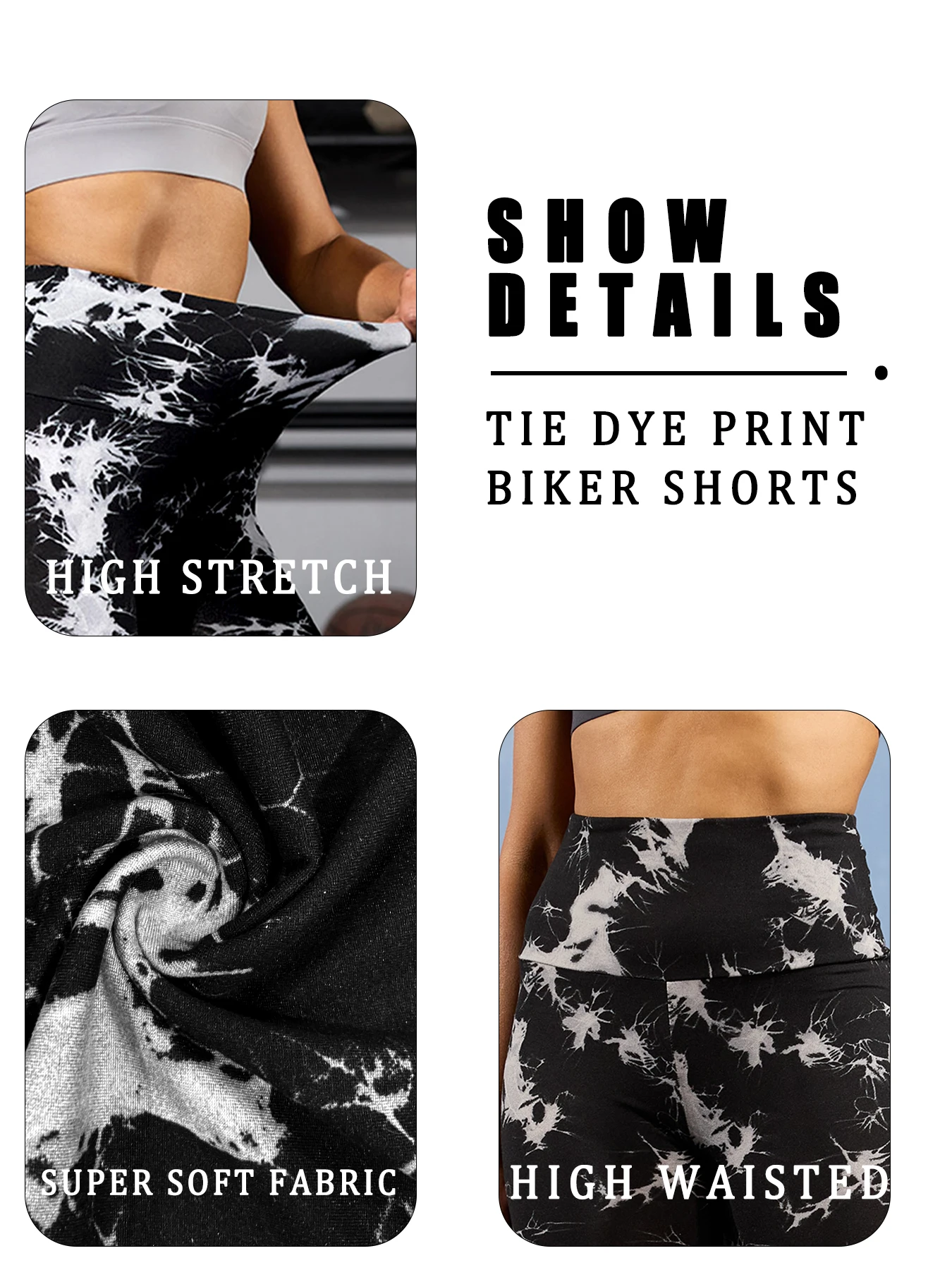 Super Soft High Waisted Tie Dye Sport Biker Shorts for Women No See Running Yoga Athletic Gym Shorts 4