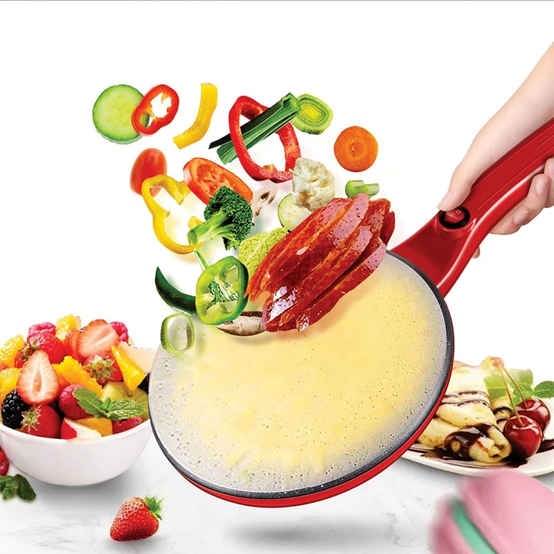 Electric Crepe Maker Machine Pancake Pan Non-Stick Griddle Baking Pan Cake Machine Kitchen Cooking Pie Frying EU Plug