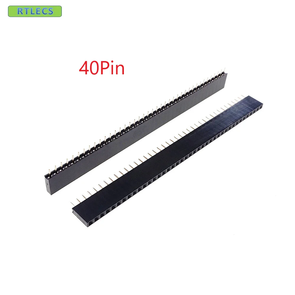 

100 шт. 1x40P 40 Pin 2,54 Pin Заголовок женский Однорядный прямой через отверстие позолоченный Изолятор высота 8,50 мм Rohs