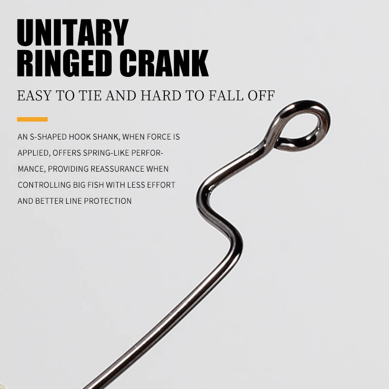 Premium High Carbon Steel Offset Crank Fishing Hooks for Bass - Ideal for Soft Worm Bait and Texas Rig
