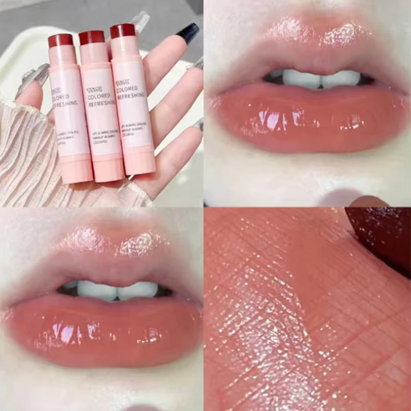 

1PC Waterproof Fruit Lip Balm Peach Tea Color Lipstick Long-lasting Moisturizing Hydrating Reducing Lip Lines Lip Tint Cosmetics