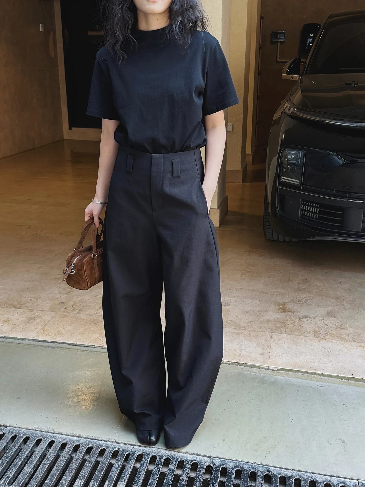 [LANMREM] Office Lady Suit Wide Leg Pants For Women High Waist Solid Color Female Casual Trousers 2025 Spring New 26Z1277