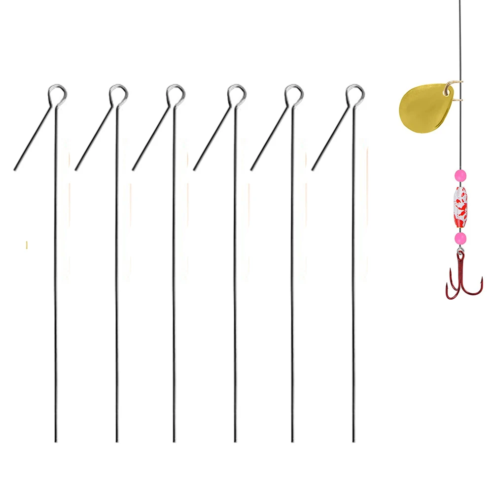 100PCS Rotating Sequin steel wire DIY Fishing Spinner Bait Inline Rigs ...