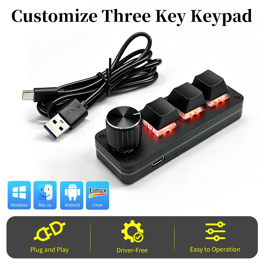 Programmable Hotswap Mechanical Macro Keypad with USB-C Connection