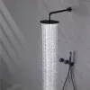 Luxury gun gray brass bathroom shower system concealed design dual handle cold and hot dual control dual function Shower Set 3