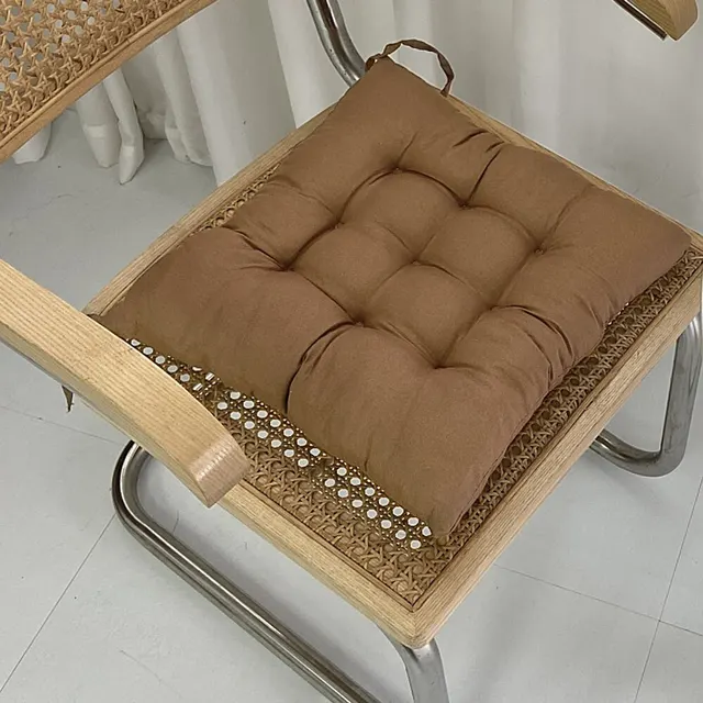 Coussin de dossier en lin et coton perlé, oreiller de tabouret carré, maison, bureau, ordinateur, chaise, polymères de protection, coussin de siège, fesses, chaise, polymères 5