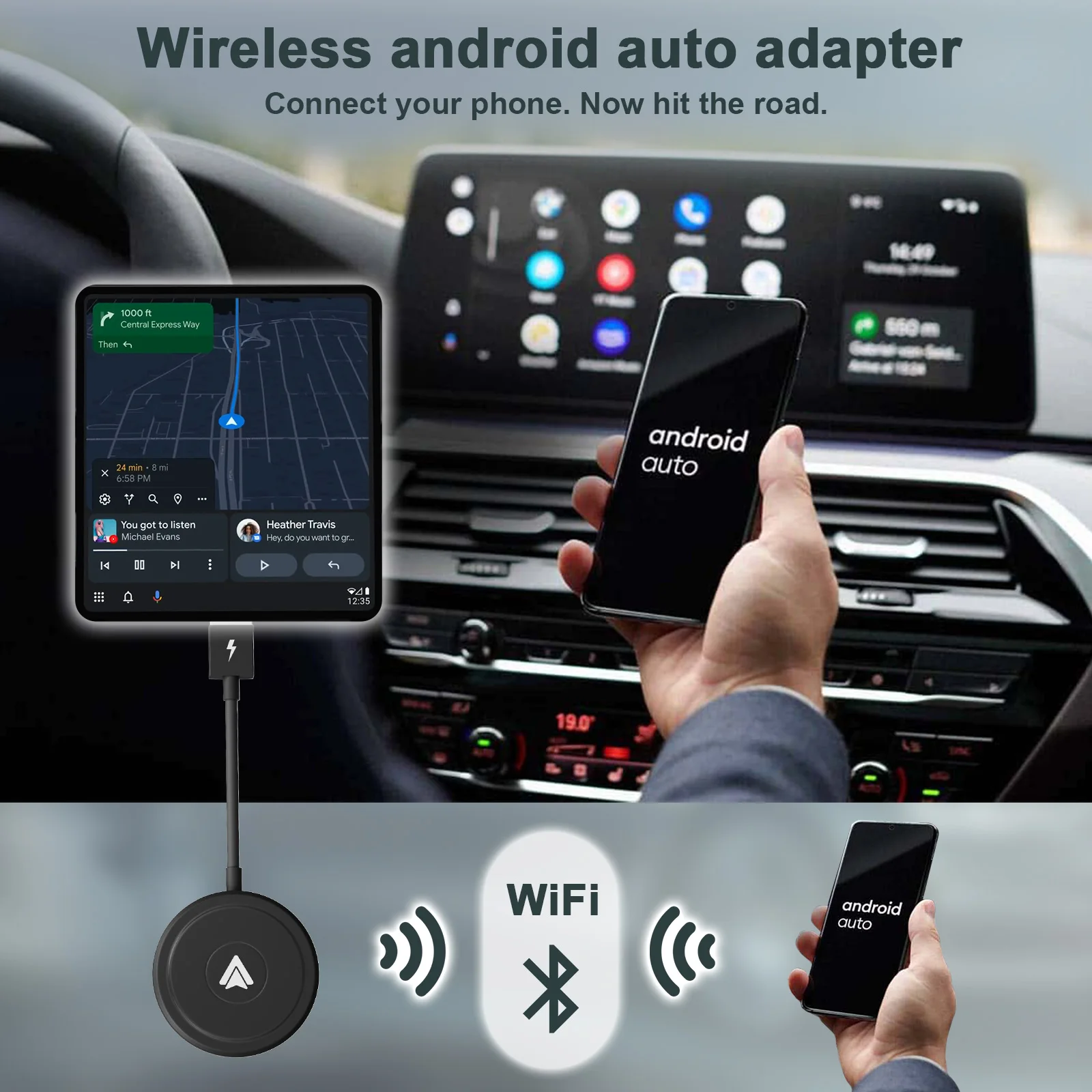 Adaptador inalámbrico Android para coche, Dongle para OEM Factory