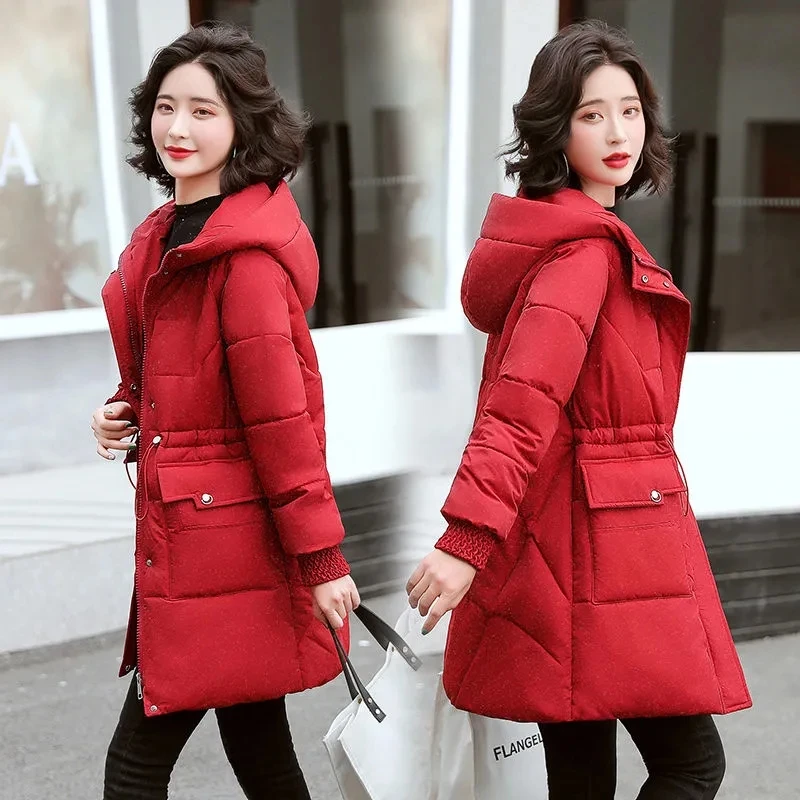 

Women's Winter Jackets Women Parkas Coat Long Thicked Warm Cotton Padded Parkes New Hooded Jacket Mujer jaqueta feminina H293