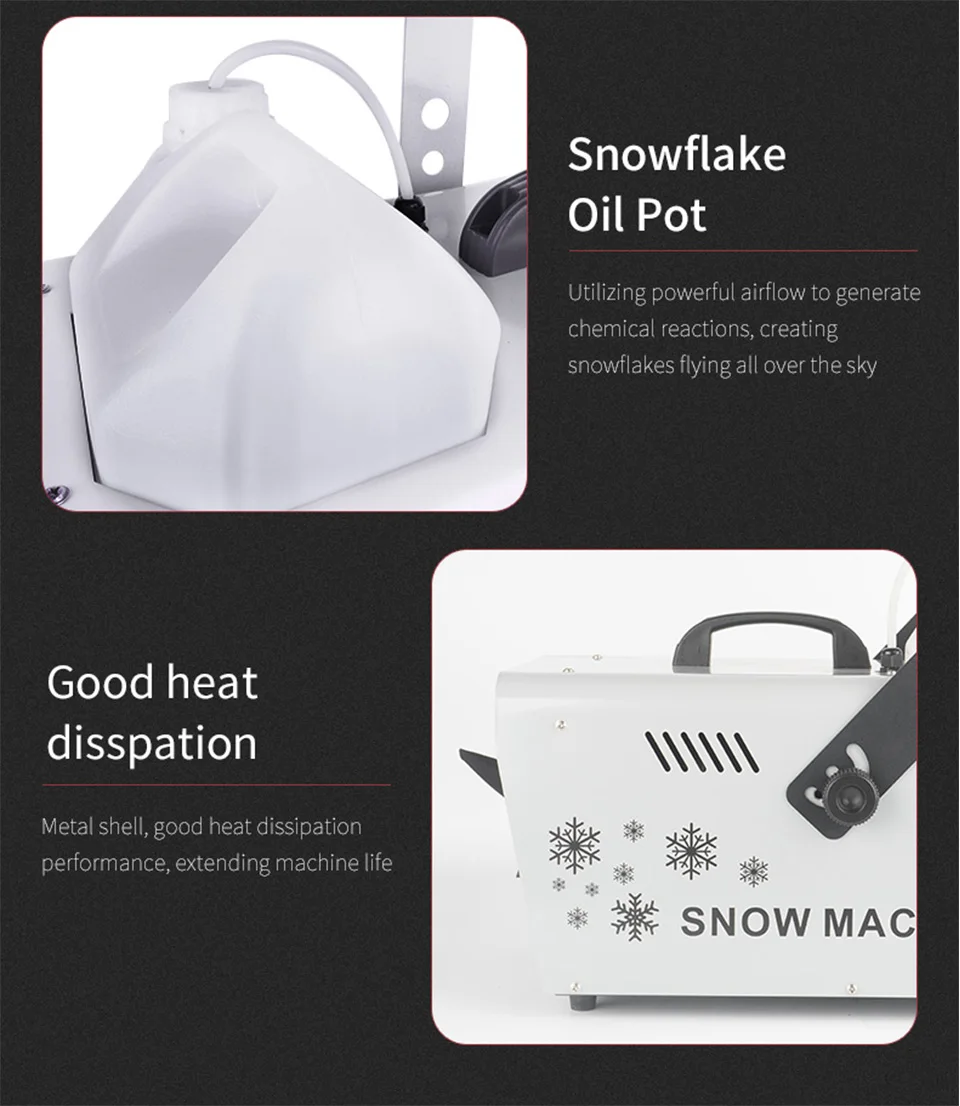 1500W Remote Control Stage Snow Machine Snow Effect DMX Snow Maker Machine Party