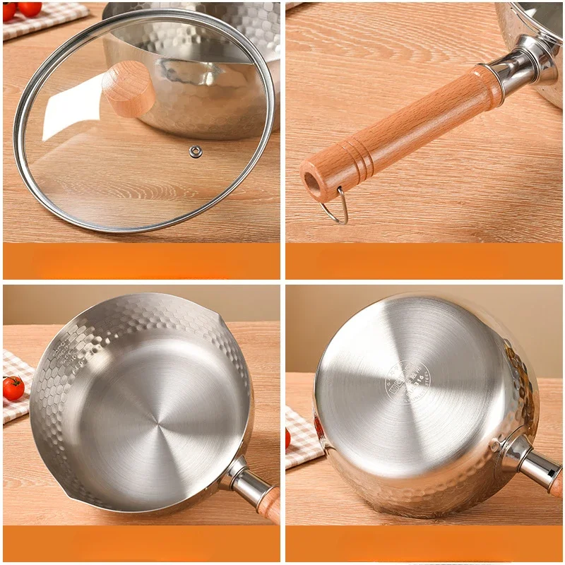 316 Stainless Steel Pot Household Small Milk Baby Food Pot Non-stick Spaghetti Borscht Induction Cooker