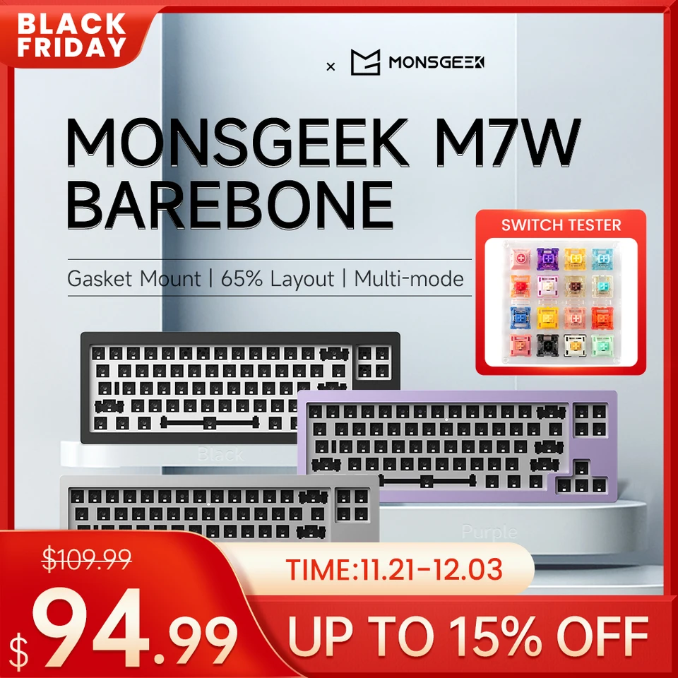 Akko Monssgeek m7wマルチモードバレルボーンキット、65% メカニカル