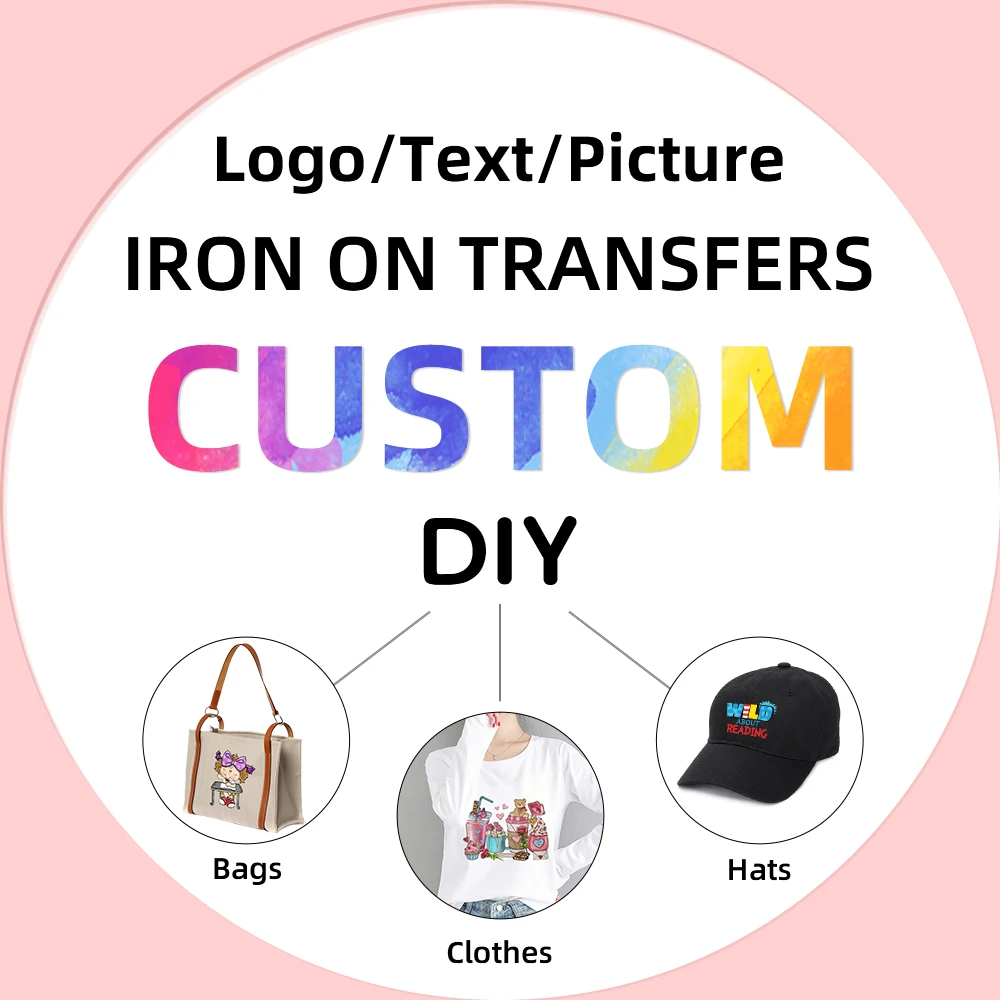 CustomLogoIronOnTransferForClothingPatchesDIYWashableTShirts