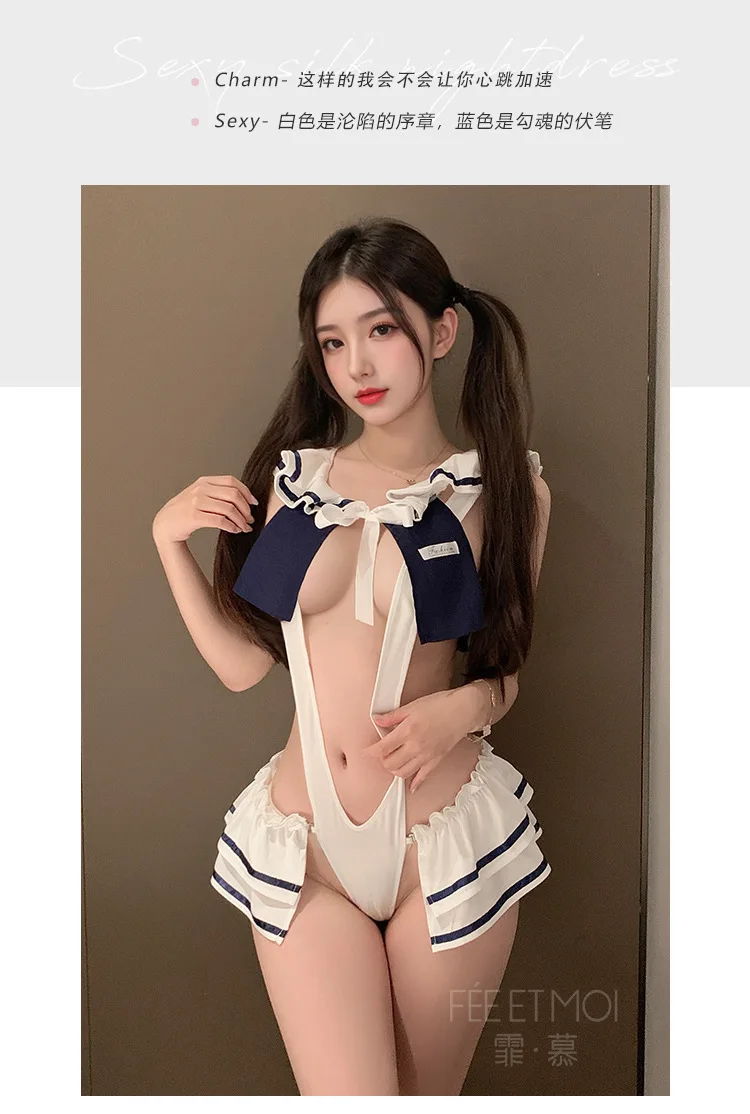 Erotic Sailor Uniform Roleplay Bodysuit | Seductive Japanese Schoolgirl Cosplay Set 11 undefined