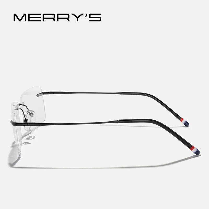 Merrys Design Titan legierung randlose Brille Rahmen für Männer Frauen quadratische ultraleichte rahmenlose optische Rahmen Brillen s2420 – Detail 3