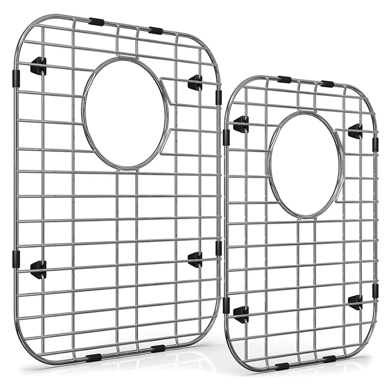 

2Pcs Sink Protectors for Kitchen Stainless Steel Sink Grid for Bottom of Sink Bottom Grid Drainage Rack for Dishware