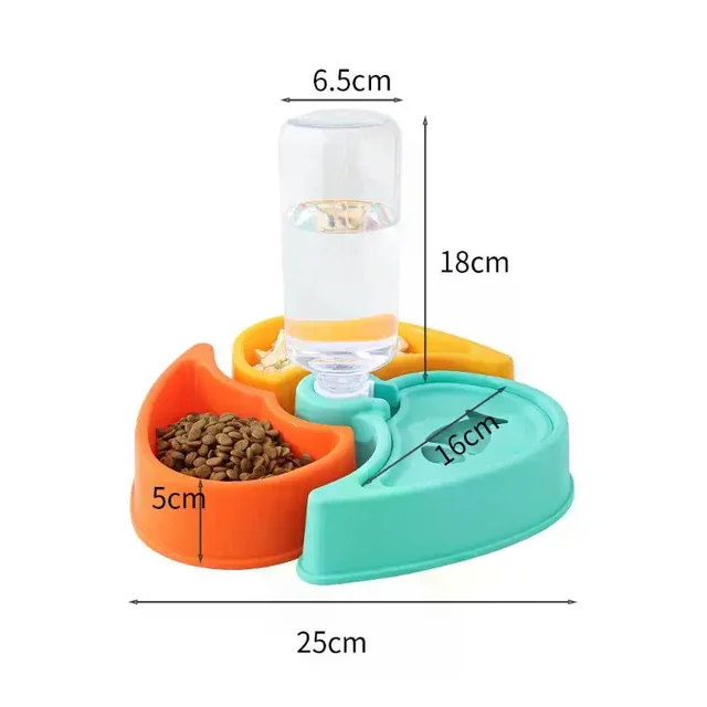 3in1 Pet Feeder Drinking Device Cat Bowl Dry Wet Separation Prevent Tipping Over Cat Dog Water Feeder Pet Kitten Puppy Supplies 5