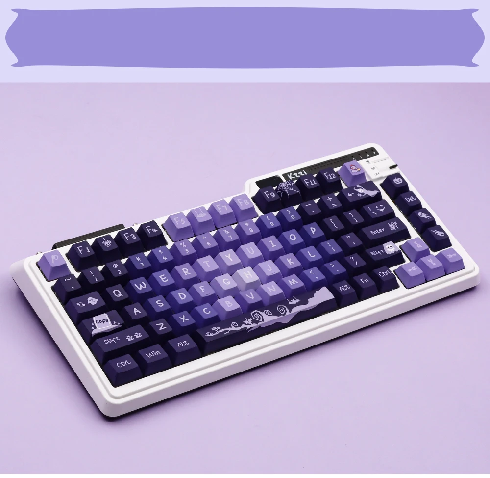 Gradiente Keycap Perfil Cereja Pbt Sublimação Dye Teclado Mecânico Interruptor mx Gk61 64 67 68 75 84 87 96 98 Roxo - Imagem 5