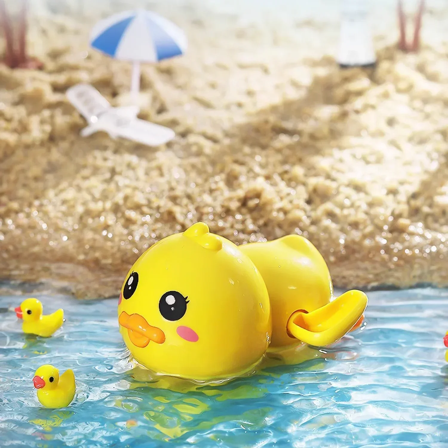 Baby bath toys for children water play small yellow duck swimming baby kids play with water duckling small turtle boys and girls