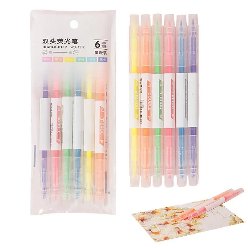 

Highlighter Pen Aesthetic Clear View Dual Tips Highlighter Pen Quick Dry Cute Bible Highlighter For Drawing Writing Artistic