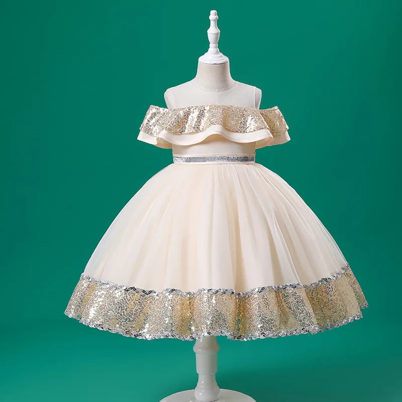 

2023 New Girls Party Dresses Girls Princess Dresses Children Performance Dress Children Sleeveless Short Mesh Dresses