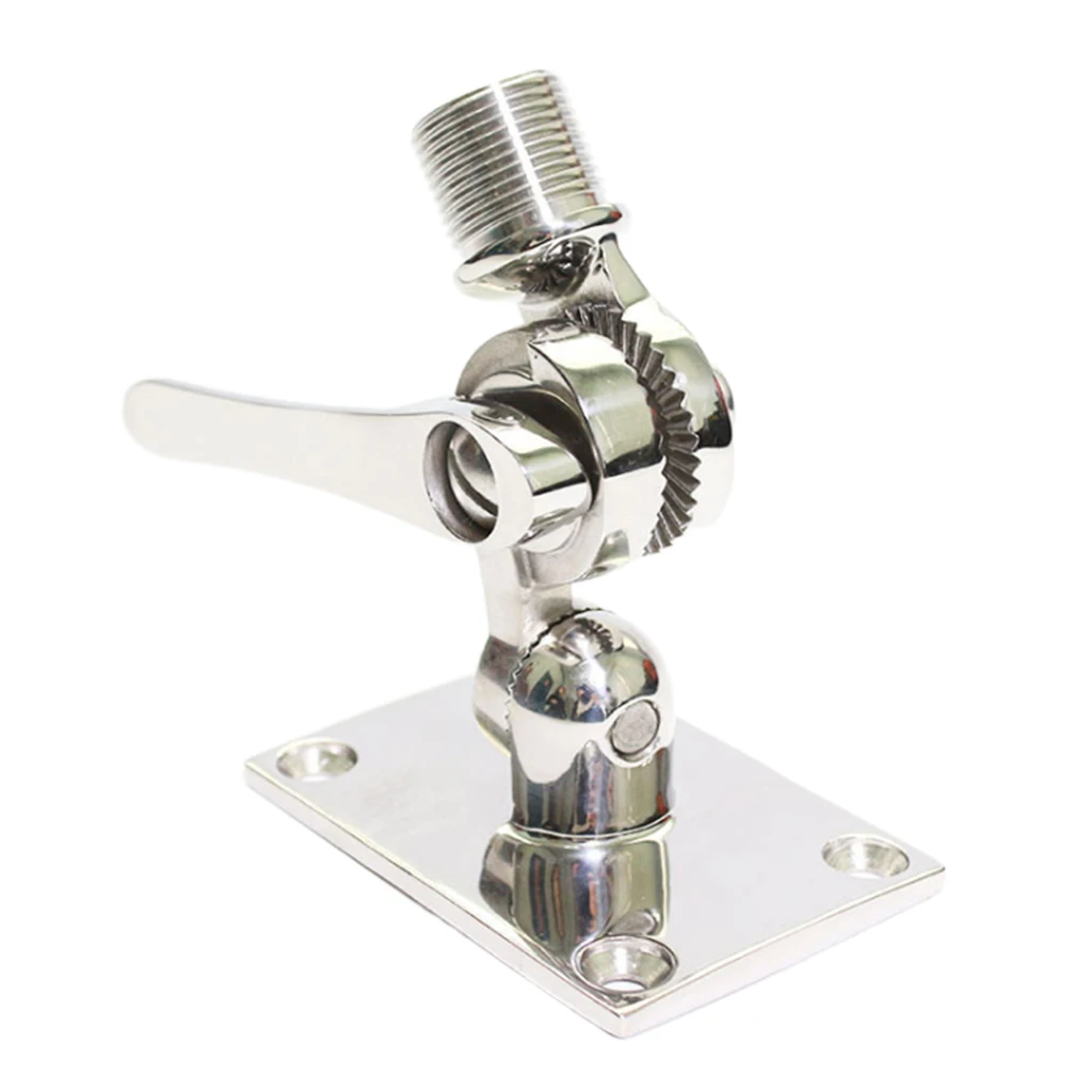 Marine VHF Antenna Adjustable Base Mount Stainless Steel For Boats