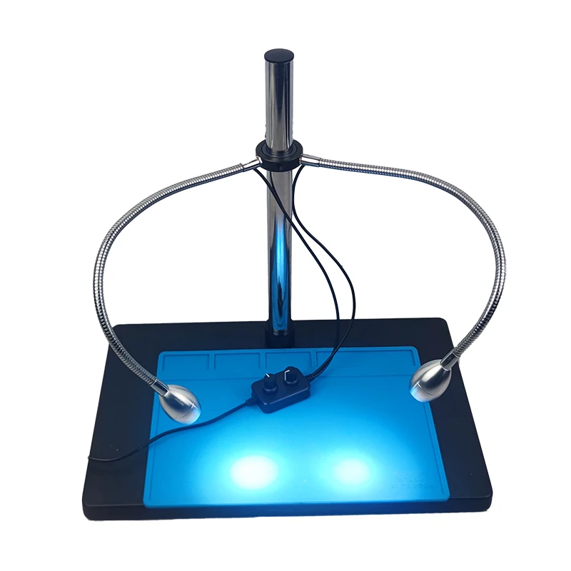 USB 듀얼 구스넥 조절식 LED 스포트라이트 조명기 램프, 기둥 트윈 구스넥 스테레오 현미경, 디지털 카메라, 25mm, 32mm