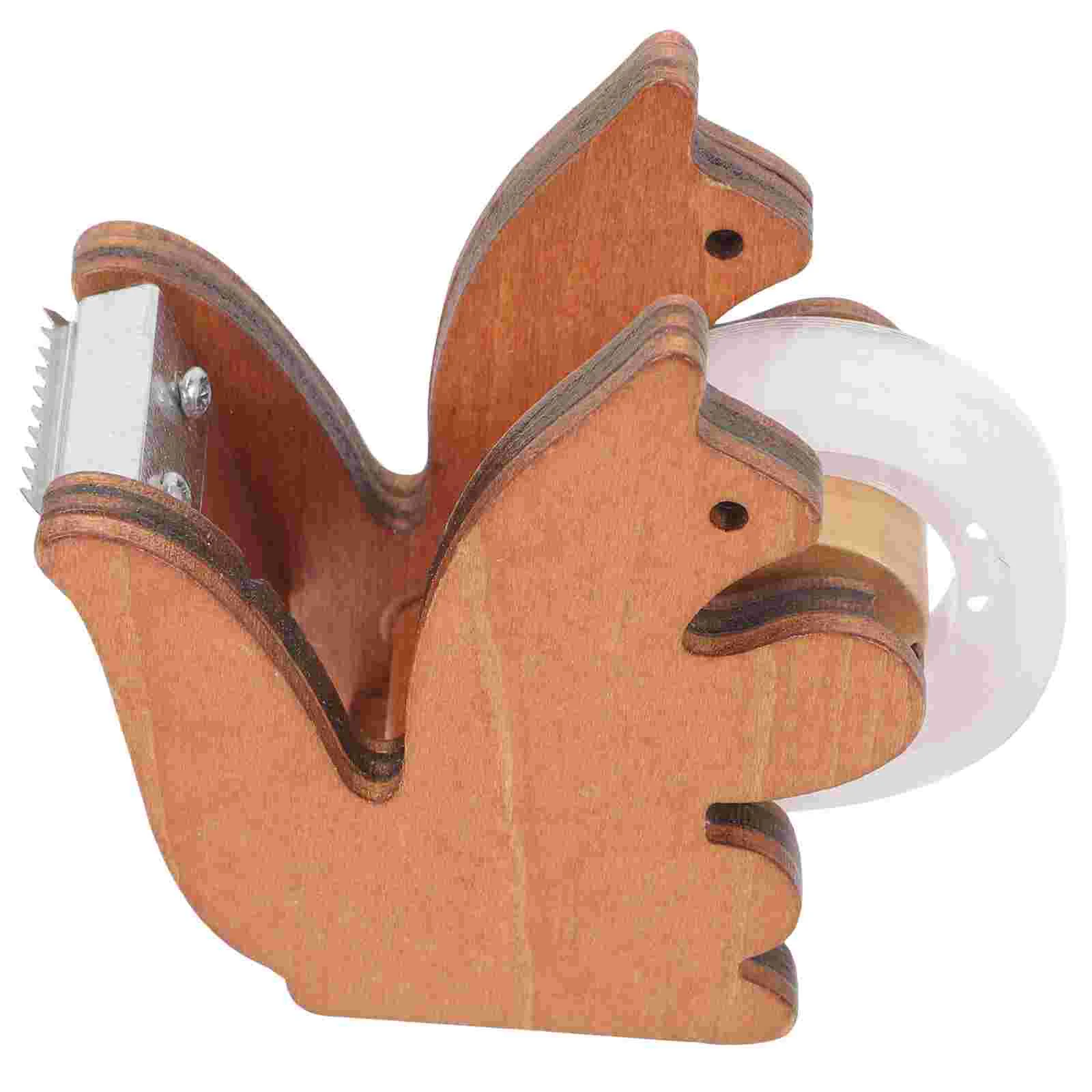 Tape Dispenser Desk Tape Holders Wooden Squirrel Tape Dispenser Office Supplies