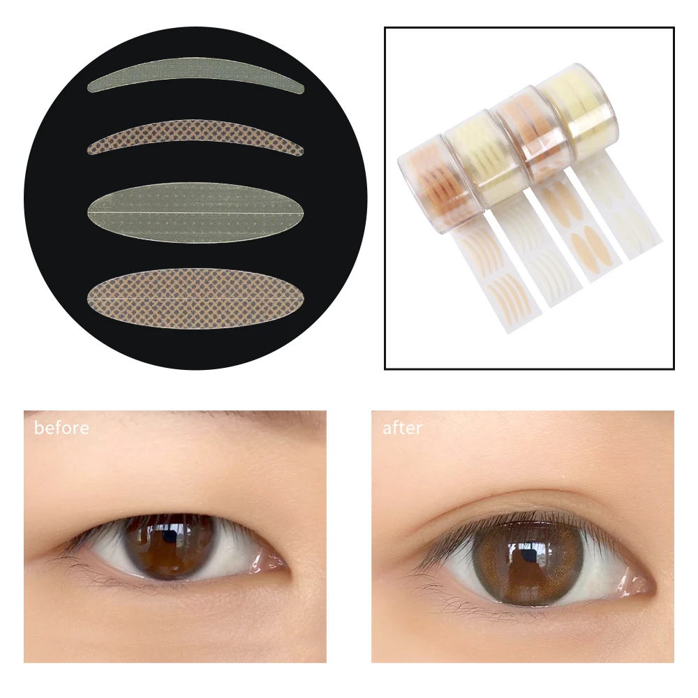 Lace Invisible Double-fold Eyelid Sticker Self-adhesive Eyelid Tape Olive-shaped Eye Lift Makeup Tools Girls 600/2400PCS Double Fold Eyelid Tape