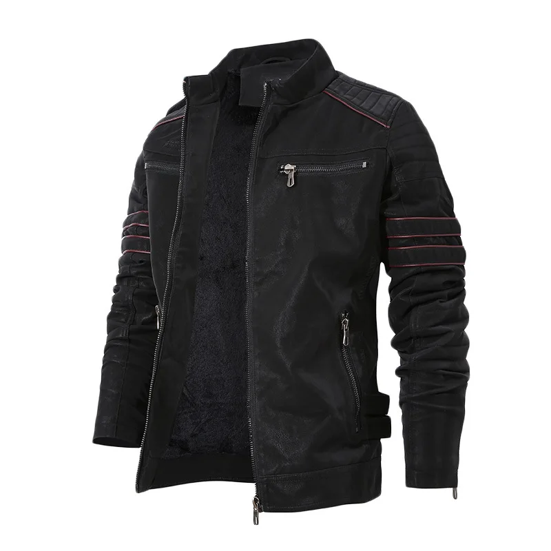 2024 New European and American Men PU Pilot Leather Motorcycle Jacket for Men Fashion Multi Trendy Brand Youth Jacket Trend