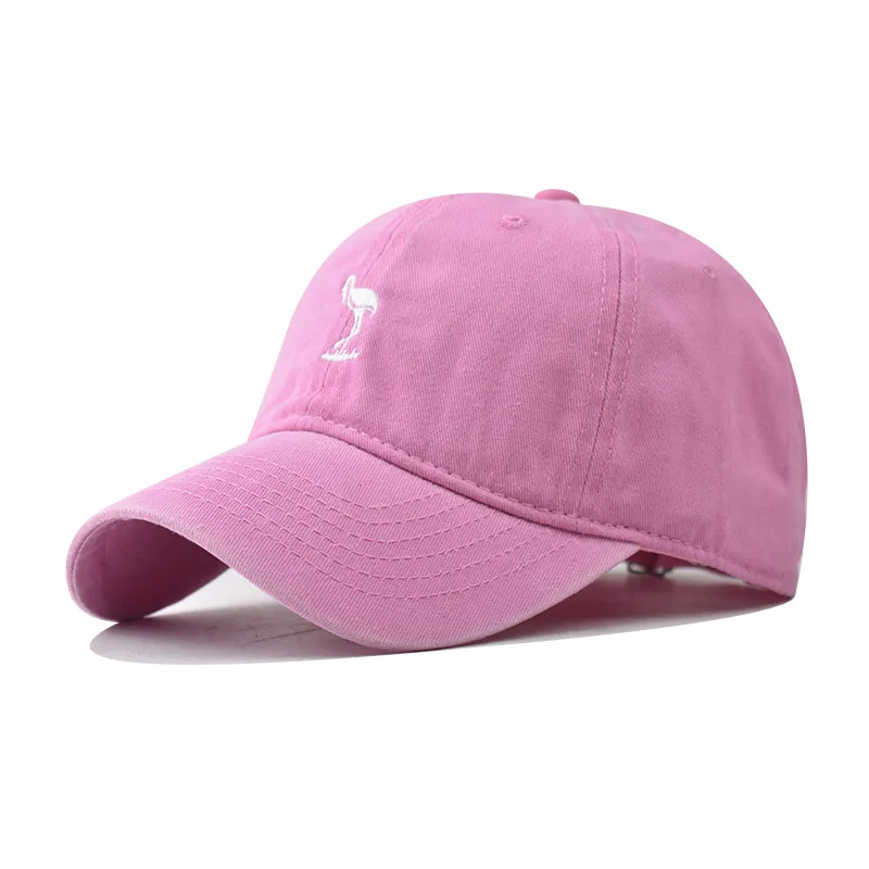 Flamingo Embroidered Cotton Baseball Caps Women Men Summer Anti-Sun Peaked Unisex Trucker Gorras Hip Hop Beach Fishing Sun Hat