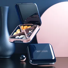 

4 Grids Medicine Pill Storage Box Case Jewelry Earring Holder Organizer Case Small Mini Medicine Case Home Accessories Container