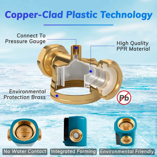 BriskSpring  Automatic Rotary Backwash Whole House Pre-Filter Spin Down Sediment Water Filter  Purifier 1" Male+ 3/4" Female 3